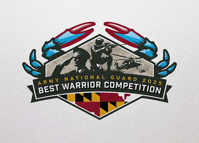 Best Warrior Competition logo designed in the shape of a Maryland Blue Crab.